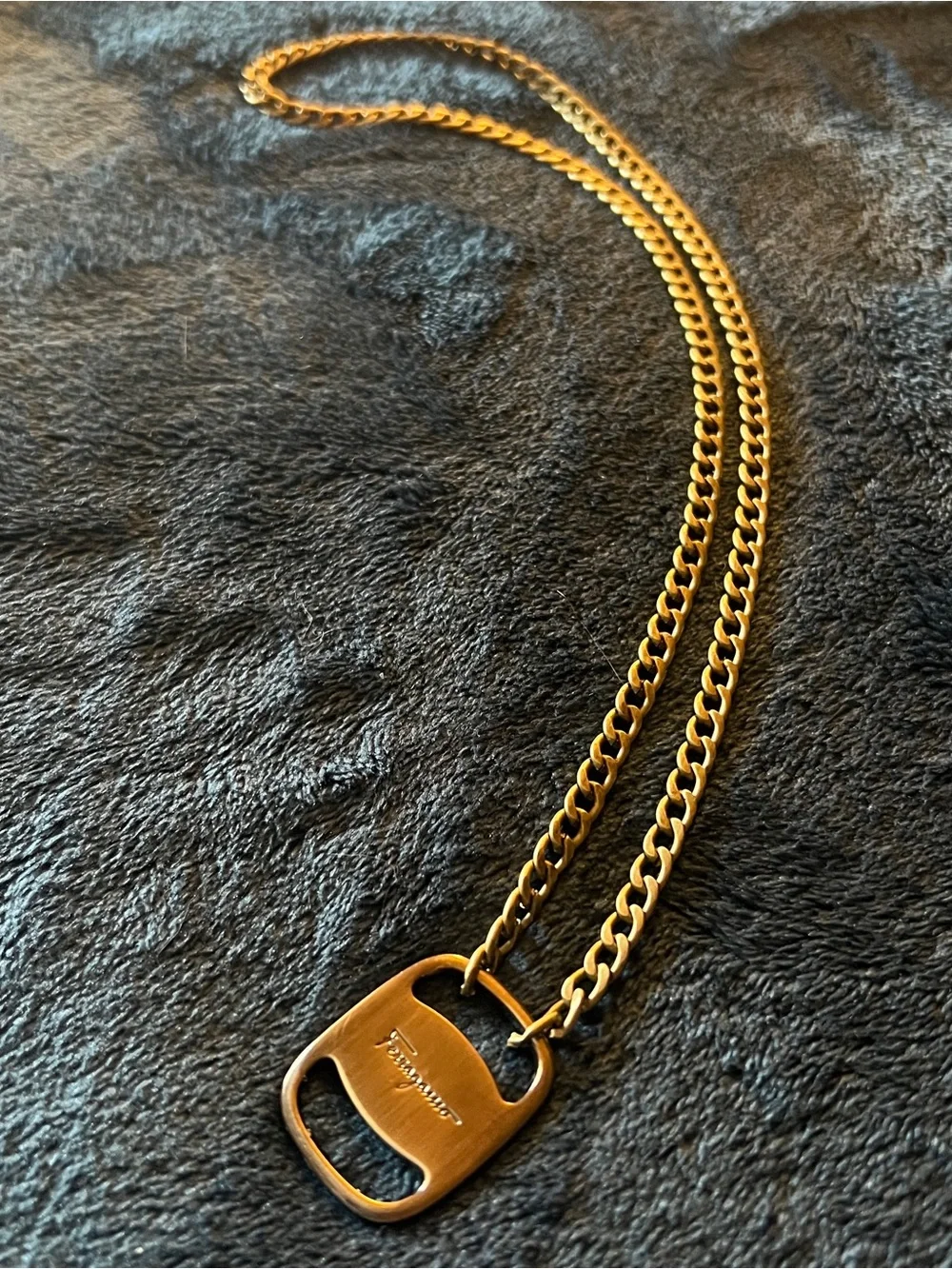 Men’s Ferragamo Hardware Necklace | Bronze 25” Chain
